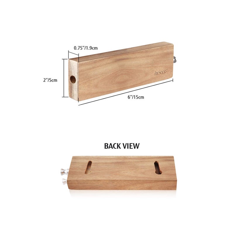 hecef 6 Inch (15 cm) Magnetic Knife Strip, Acacia Wood Knife Holder for Storing All Kinds of Metal Items, Brown - Image 3